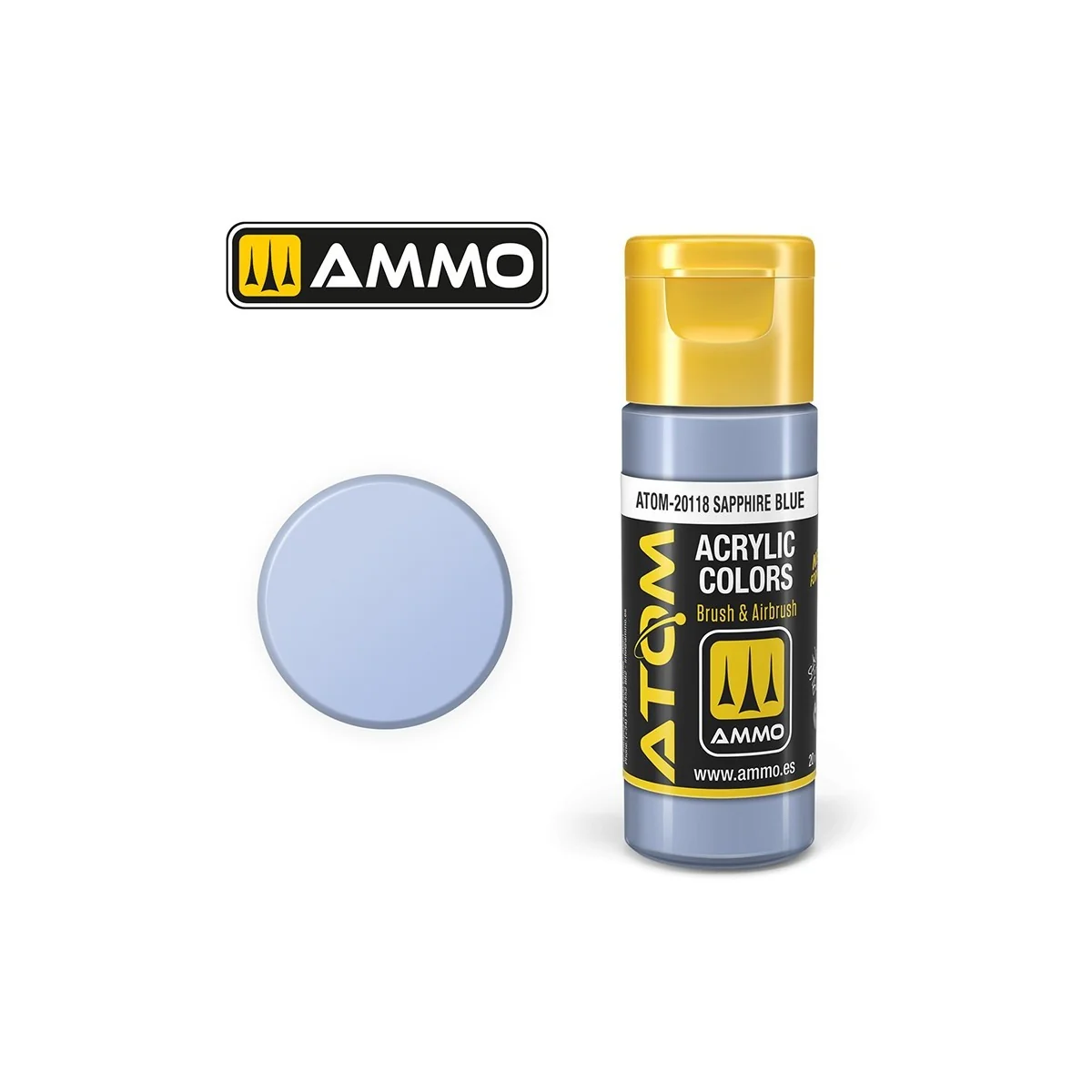 Peinture acrylique Bleu Saphir 20ml ATOM AMMO