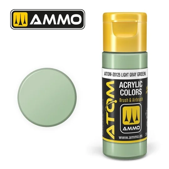 ATOM-20125-Peinture acrylique Gris clair Vert 20ml ATOM AMMO