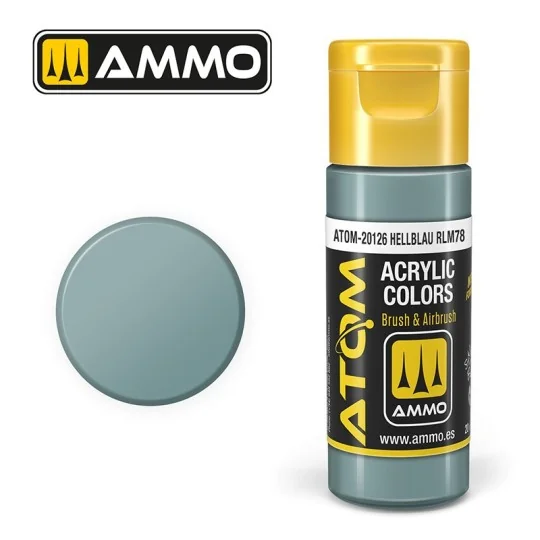 Hellblau RLM78 acrylic paint, 20ml, ATOM AMMO ATOM-20126-Hellblau RLM78 acrylic paint, 20ml, ATOM AMMO - ATOM-20126