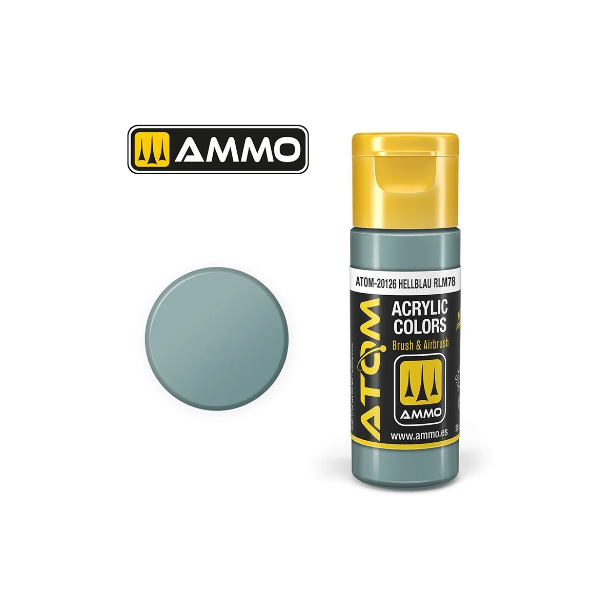 Hellblau RLM78 acrylic paint, 20ml, ATOM AMMO Hellblau RLM78 acrylic paint, 20ml, ATOM AMMO