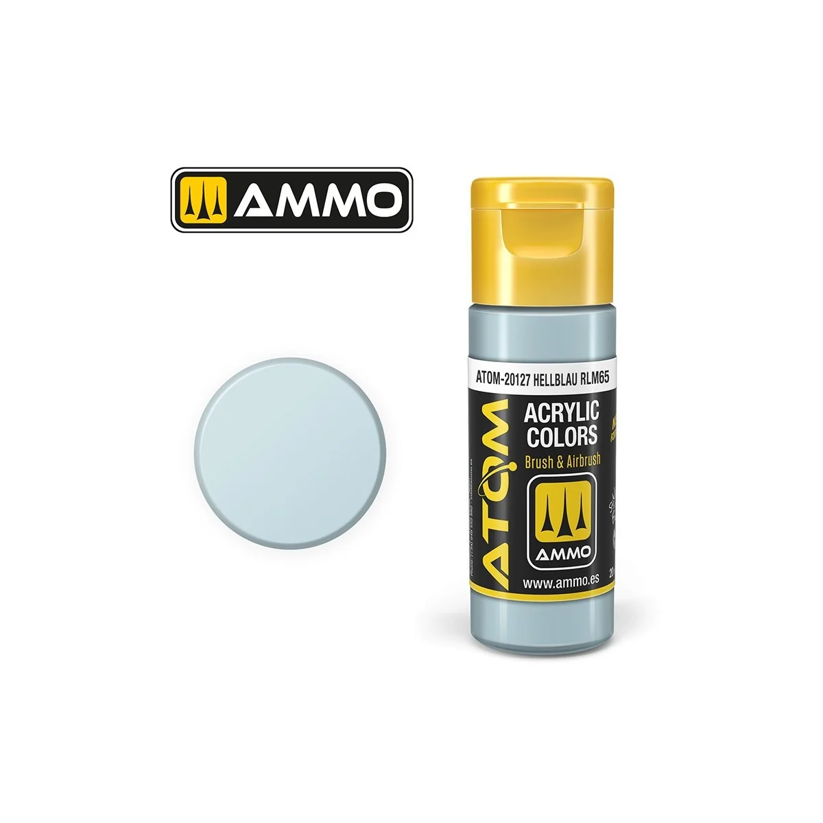 Peinture acrylique Hellblau RLM65 20ml ATOM AMMO Peinture acrylique Hellblau RLM65 20ml ATOM AMMO