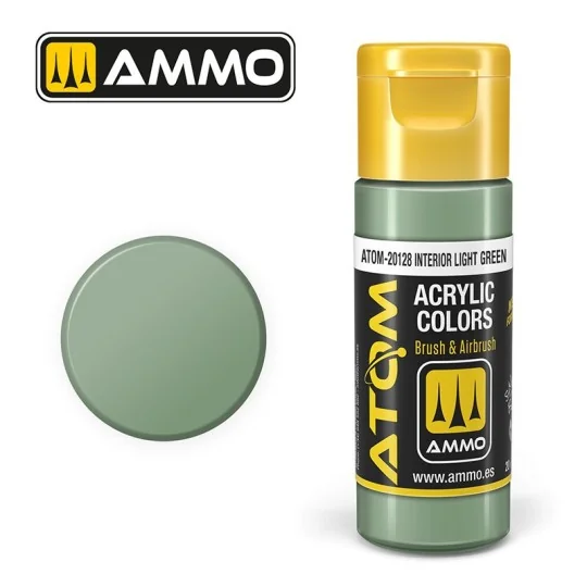 Light Green Interior Acrylic Paint 20ml ATOM AMMO ATOM-20128-Light Green Interior Acrylic Paint 20ml ATOM AMMO - ATOM-20128