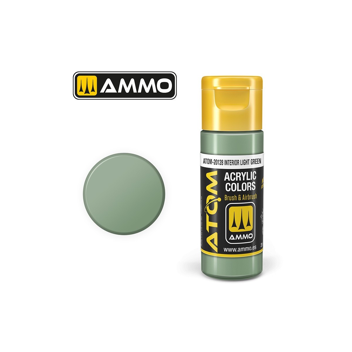 Peinture acrylique Vert clair intérieur 20ml ATOM AMMO