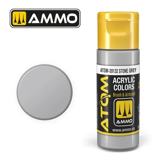 ATOM-20132-Peinture acrylique Gris Pierre 20ml ATOM AMMO