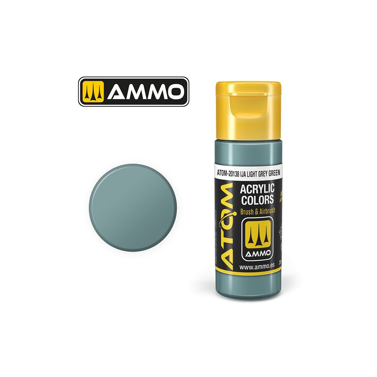IJA Acrylic Paint Light Grey Green 20ml ATOM AMMO - ATOM-20138
