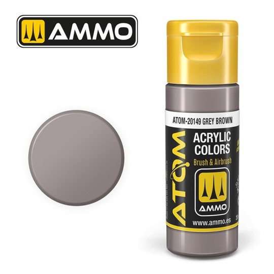ATOM-20149-Peinture acrylique Gris Marron 20ml ATOM AMMO