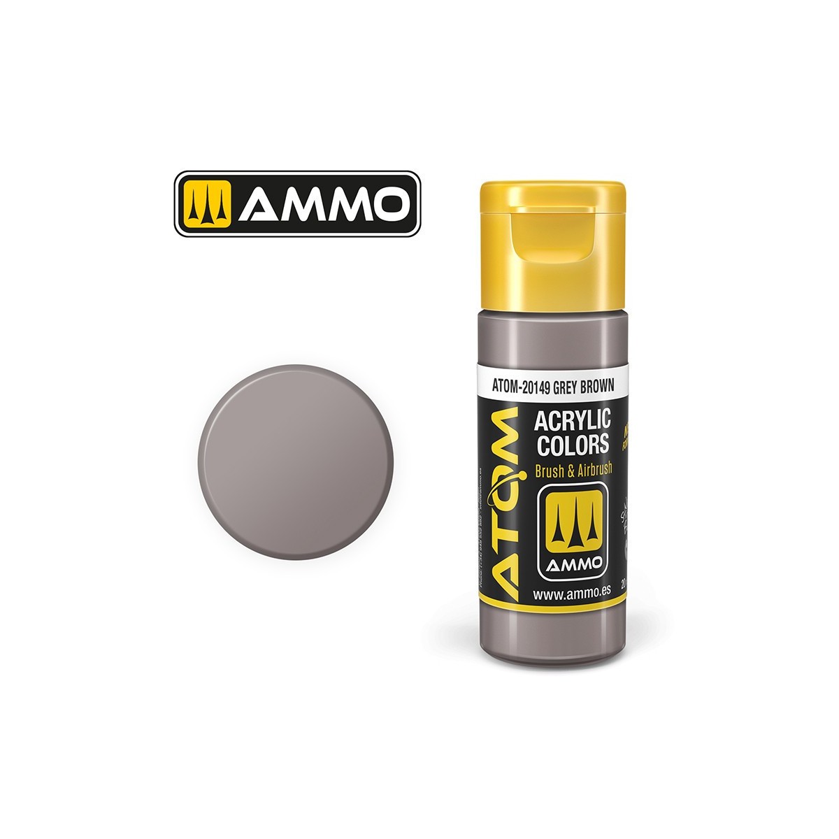 Acrylic Paint Grey Brown 20ml ATOM AMMO - ATOM-20149