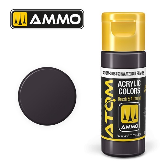 ATOM-20158-Peinture acrylique Schwartzgrau RLM66 20ml ATOM AMMO