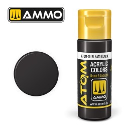 NATO Black Acrylic Paint 20ml ATOM AMMO - ATOM-20161