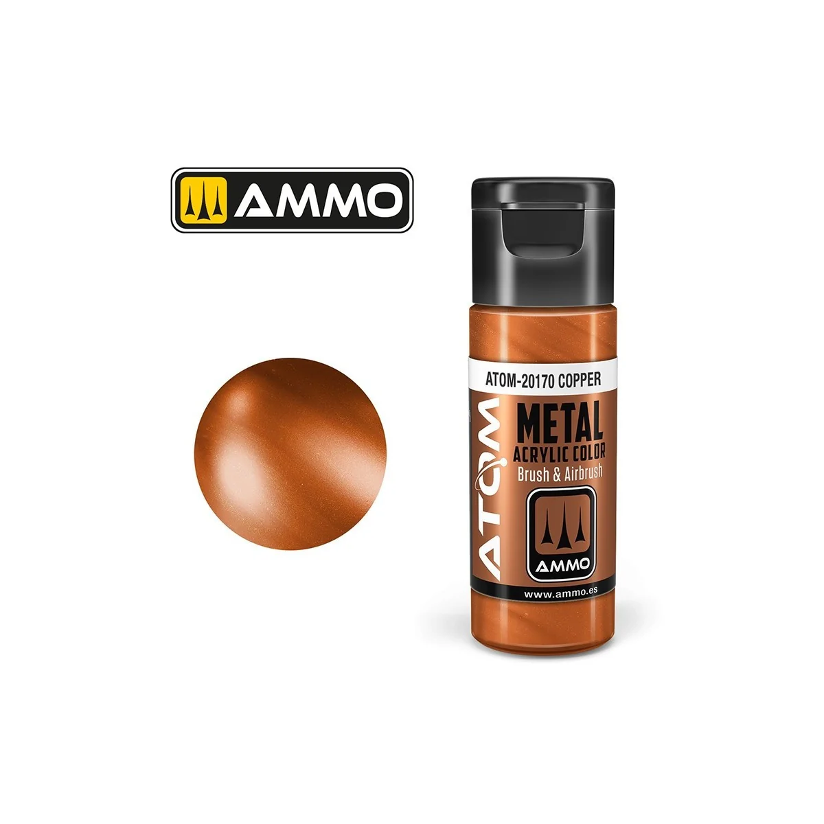 Peinture acrylique Cuivre 20ml ATOM METALLIC AMMO