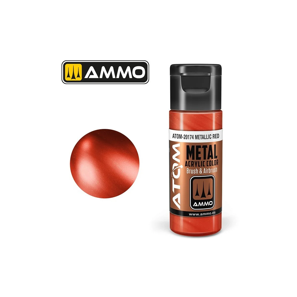 Red acrylic paint 20ml ATOM METALLIC AMMO Red acrylic paint 20ml ATOM METALLIC AMMO