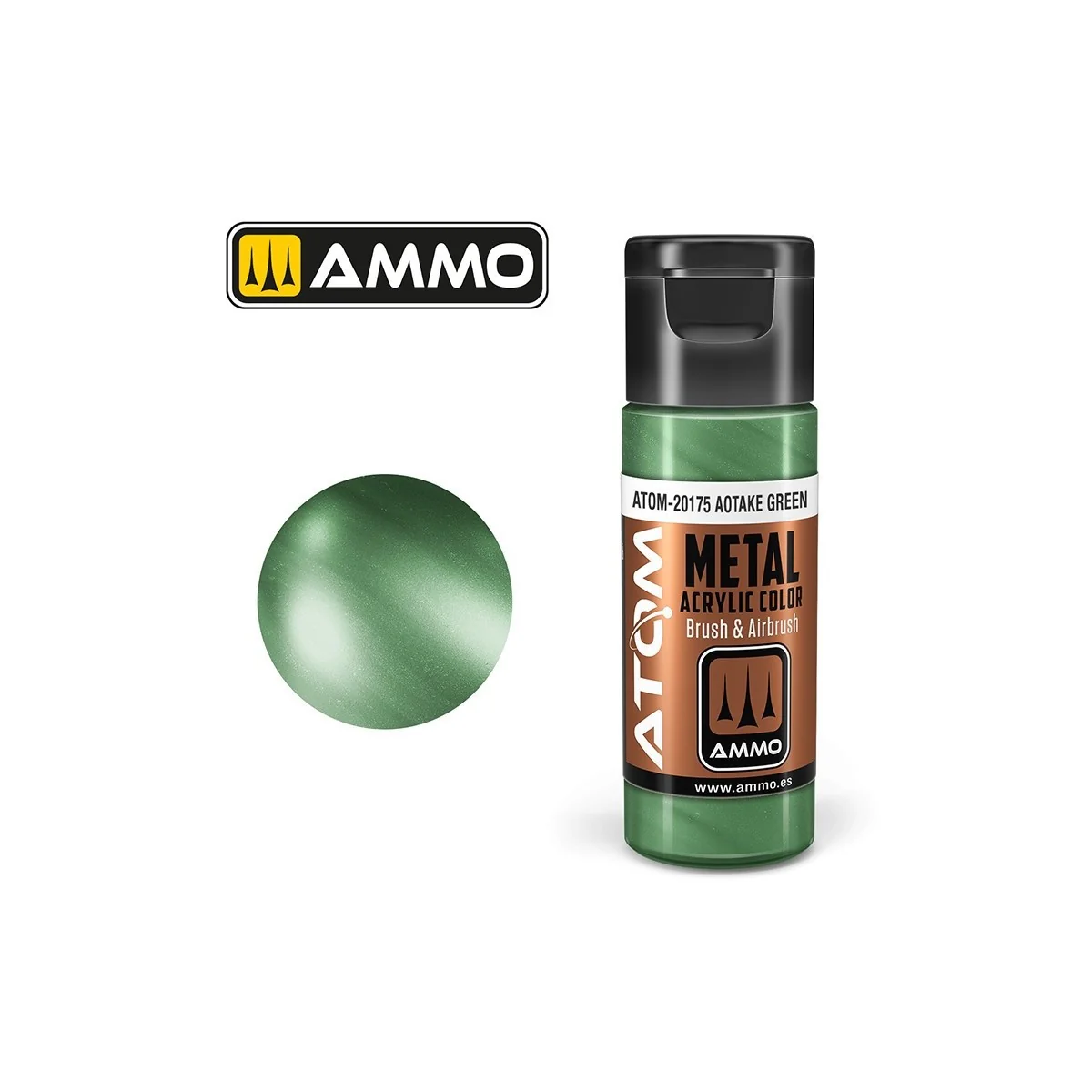 Aotake Green Acrylic Paint 20ml ATOM METALLIC AMMO Aotake Green Acrylic Paint 20ml ATOM METALLIC AMMO