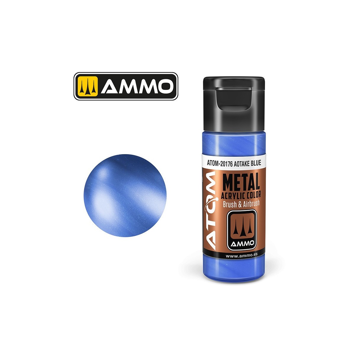 Aotake Blue Acrylic Paint 20ml ATOM METALLIC AMMO - ATOM-20176