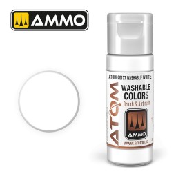 White Acrylic Paint 20ml ATOM WASHABLE AMMO - ATOM-20177