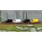 Trix 24428 Laads 800B Articulated Flat Wagons, Transwaggon, loaded ... Trix_24428-Trix 24428 Laads 800B Articulated Flat Wagons, Transwaggon, loaded with 4 VW Crafter vans