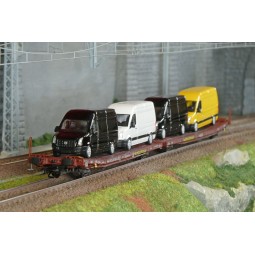 Trix 24428 Laads 800B Articulated Flat Wagons, Transwaggon, loaded ...