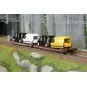 Trix 24428 Laads 800B Articulated Flat Wagons, Transwaggon, loaded ... Trix_24428-Trix 24428 Laads 800B Articulated Flat Wagons, Transwaggon, loaded with 4 VW Crafter vans