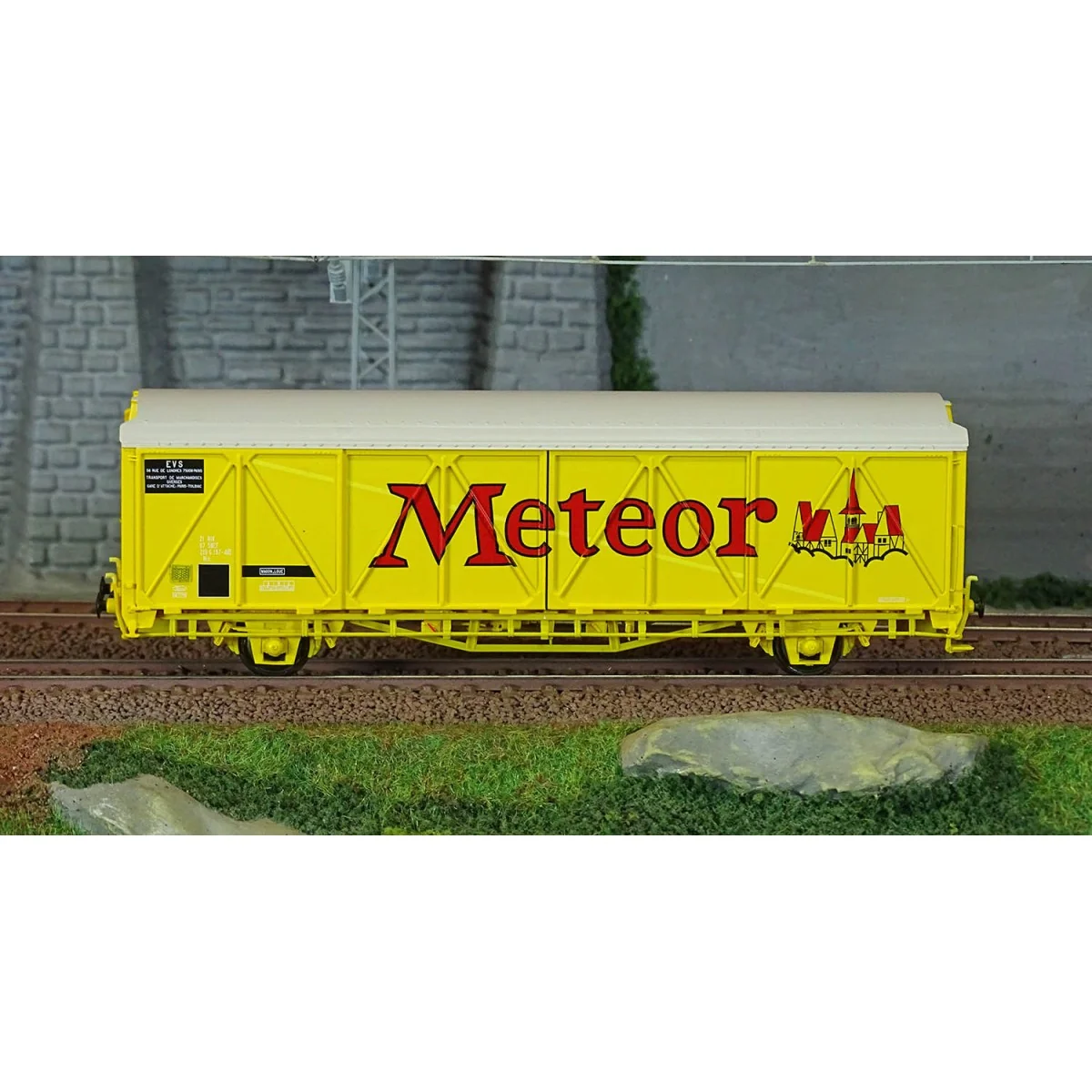 LS Models 30684 Wagon EVS, His, SNCF, jaune , bande jaune, toit haut, parois renforcées, METEOR Ls models Lsm_30684 - 2