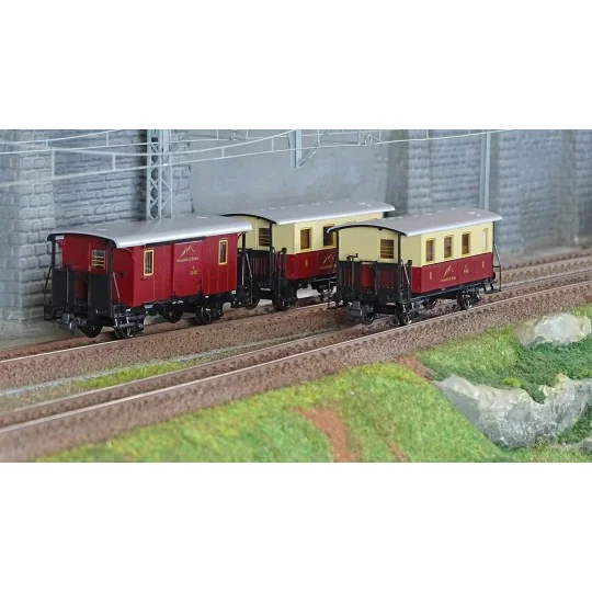 Roco_6200063-Roco 6200063 Set de 3 voitures voyageurs à crémaillère, EINSTELLER, Sonnblick-Bahn