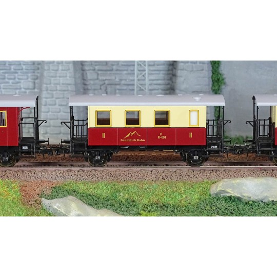 Roco_6200063-Roco 6200063 Set of 3 rack-and-pinion passenger cars, EINSTELLER, Sonnblick-Bahn
