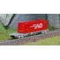 Arnold HNS6501 Flat wagon for container transport, SNCF, loaded wit... HNS6501-Arnold HNS6501 Flat wagon for container transport, SNCF, loaded with Norbert Dentressangle 45' container, N scale