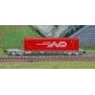 Arnold HNS6501 Flat wagon for container transport, SNCF, loaded wit... HNS6501-Arnold HNS6501 Flat wagon for container transport, SNCF, loaded with Norbert Dentressangle 45' container, N scale