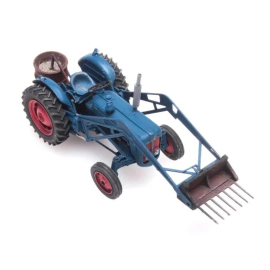 Arti_387.313-Artitec 387.313 Tracteur FORD Bleu avec fourche et contrepoids
