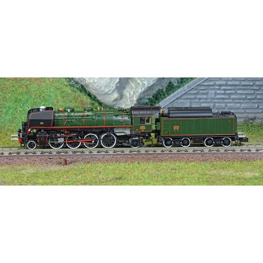 HNS2542-Arnold HNS2542 Steam locomotive 141 R 1244, SNCF, boxpok wheels, green livery, red lines, N scale