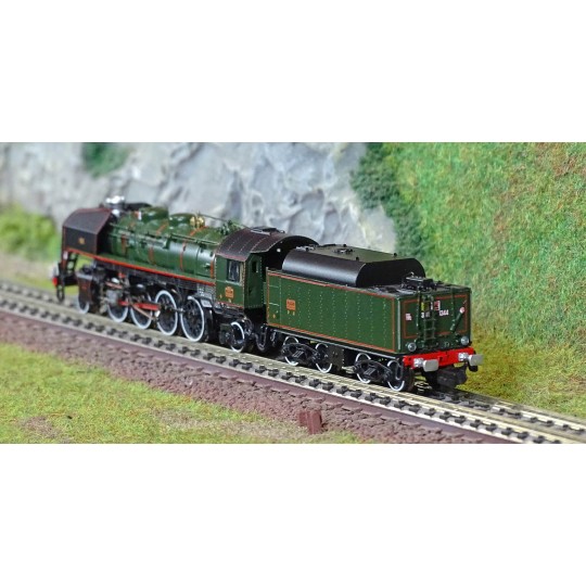 HNS2542-Arnold HNS2542 Steam locomotive 141 R 1244, SNCF, boxpok wheels, green livery, red lines, N scale
