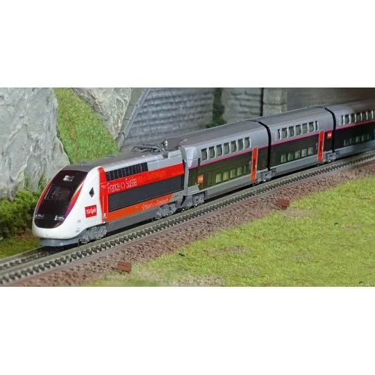 Kato 101762 TGV Duplex SNCF, Lyria, 10 éléments, échelle N Kato KATO_101762 - 1 KATO_101762-Kato 101762 TGV Duplex SNCF, Lyria, 10 éléments, échelle N