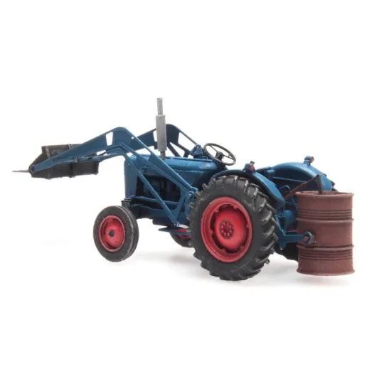Arti_387.313-Artitec 387.313 Tracteur FORD Bleu avec fourche et contrepoids