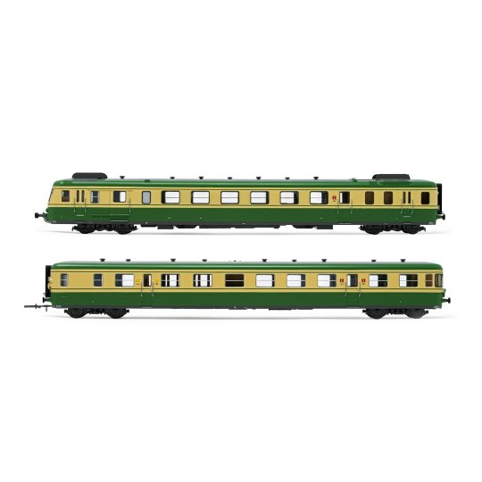 HN2635S-Arnold HN2635S RGP 2 modernized diesel railcar, SNCF, green/beige, N scale, sound-equipped