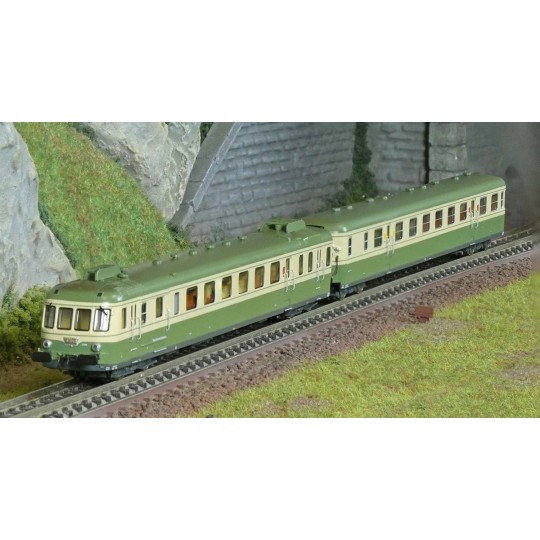 HN2635S-Arnold HN2635S Autorail diesel RGP 2 modernisé , SNCF, vert/beige, échelle N, sonore