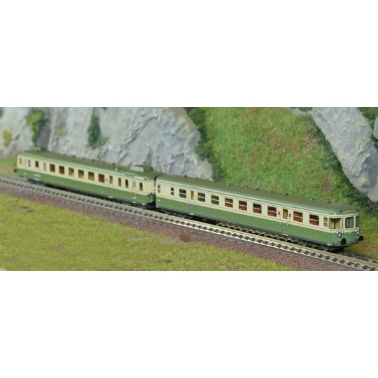 HN2635-Arnold HN2635 Autorail diesel RGP 2 modernisé , SNCF, vert/beige, échelle N
