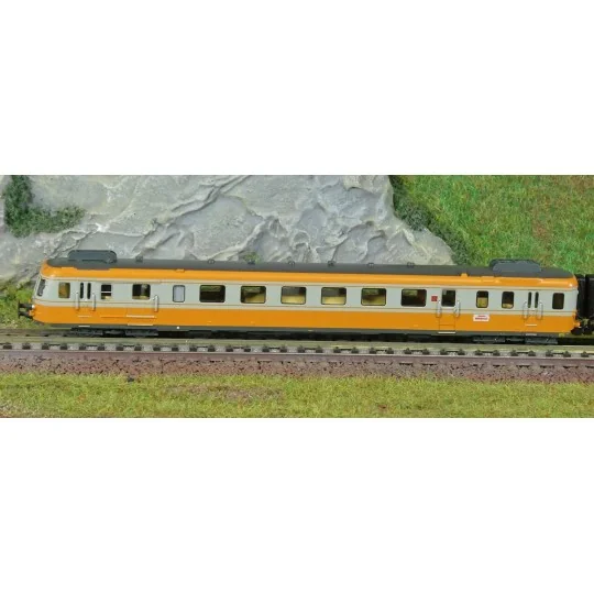 HN2637S-Arnold HN2637S RGP 2 modernized diesel railcar, SNCF, orange/concrete grey, N scale, sound-equipped