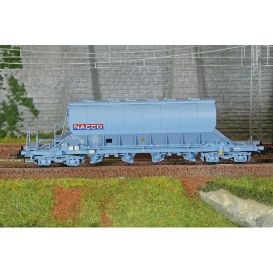HJ6230-Jouef HJ6230 Set of 2 Taoos bogie hopper wagons, blue livery, NACCO