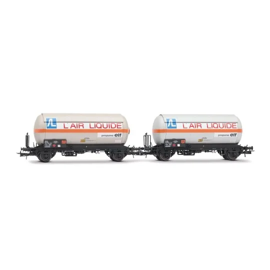 HJ6287-Jouef HJ6287 Set of 2 gas tank wagons, sunshade roof, Air Liquide