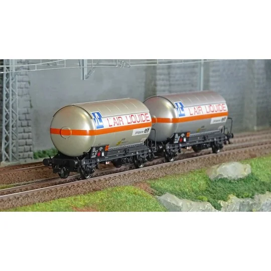 HJ6287-Jouef HJ6287 Set of 2 gas tank wagons, sunshade roof, Air Liquide