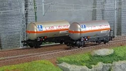 Jouef HJ6287 Set de 2 wagons citernes à gaz, toit pare soleil, Air Liquide Jouef HJ6287 - 1