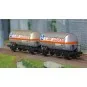 Jouef HJ6287 Set of 2 gas tank wagons, sunshade roof, Air Liquide HJ6287-Jouef HJ6287 Set of 2 gas tank wagons, sunshade roof, Air Liquide