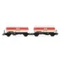 Jouef HJ6289 Set of 2 gas tank wagons, sunshade roof, AGA Progas HJ6289-Jouef HJ6289 Set of 2 gas tank wagons, sunshade roof, AGA Progas