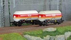 Jouef HJ6289 Set de 2 wagons citernes à gaz, toit pare soleil, AGA Progas Jouef HJ6289 - 1