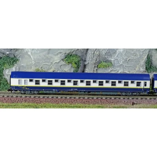 HN4474-Arnold HN4474 Set of 3 passenger cars "Train Expo", SNCF, 1 bar car and 2 sleeping cars, N scale