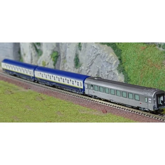 HN4474-Arnold HN4474 Set de 3 voitures voyageurs "Train Expo", SNCF, 1 voiture-bar et 2 voitures-lits, échelle N