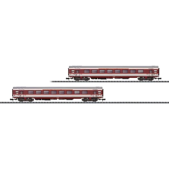 Trix_15691-Set of 2 luxury passenger cars, 1st class, SNCF, TEE - MiniTrix 15691, N scale