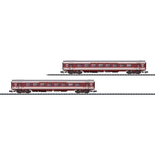 Trix_15691-MiniTrix 15691 Set de 2 voitures voyageurs grand confort, 1ère classe, SNCF, TEE, échelle N