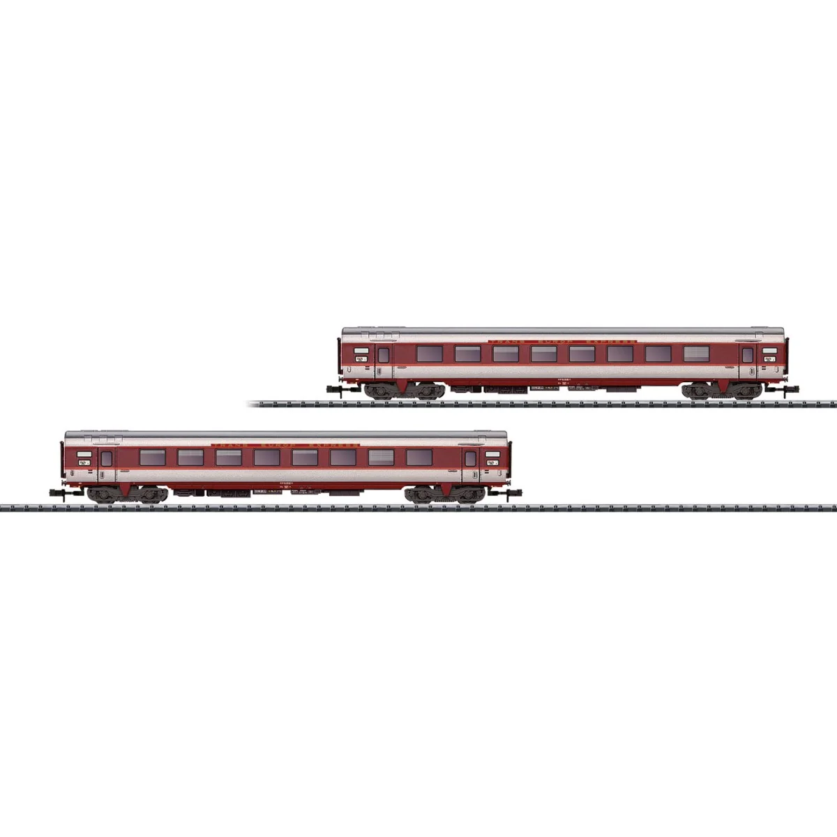 MiniTrix 15691 Set de 2 voitures voyageurs grand confort, 1ère classe, SNCF, TEE, échelle N Trix Trix_15691 - 1