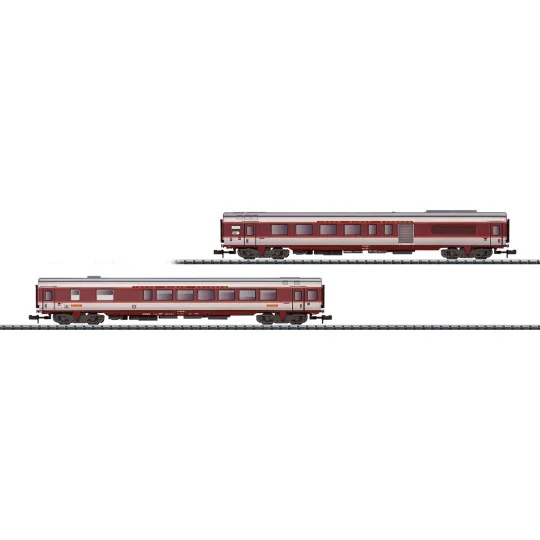 Trix_15692-Coffret 2 voitures voyageurs grand confort, 1ère classe / restaurant, SNCF, TEE - MiniTrix 15692, échelle N