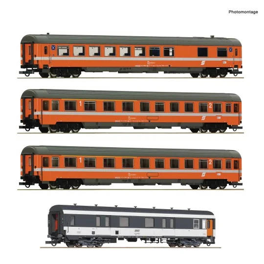 Roco_6200077-Roco 6200077 Set de 4 voitures voyageurs Arlberg-Express, SNCF/ÖBB