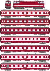 Ree Modeles CM016S Set rame Le Capitole Locomotive électrique BB 9281, Rouge, 5x A9 + A7D + Vru, sonore, panthos motorisés Ree M